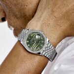 Rolex Datejust 36 126284RBR Stainless Steel Green Palm Frond Diamond Dial Diamond Bezel - Image 2