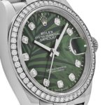 Rolex Datejust 36 126284RBR Stainless Steel Green Palm Frond Diamond Dial Diamond Bezel - Image 5