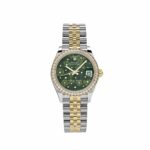 Rolex Datejust 31 278383RBR 'Ladies' Two-Toned Yellow Gold Stainless Steel Green Flower Dial