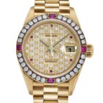 Rolex Datejust 79068 'Ladies' Yellow Gold Diamond Ruby Dial and Bezel (1995) - Image 4