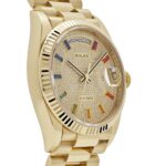 Rolex Day-Date 36 128238 Yellow Gold Diamond-Paved Rainbow Dial - Image 4