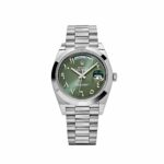 Rolex Day-Date 40 228206 Platinum Olive Green Arabic Dial