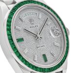 Rolex Day-Date 40 228396TEM Platinum Diamond Dial Emerald Bezel - Image 5