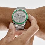 Rolex Day-Date 40 228396TEM Platinum Diamond Dial Emerald Bezel - Image 2