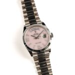 Rolex Day-Date 36 128239 White Gold Pink Opal Diamond Roman Numerals Dial (2025) - Image 5