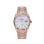 Rolex Day-Date 36 128235 Rose Gold Mother of Pearl Diamond Dial