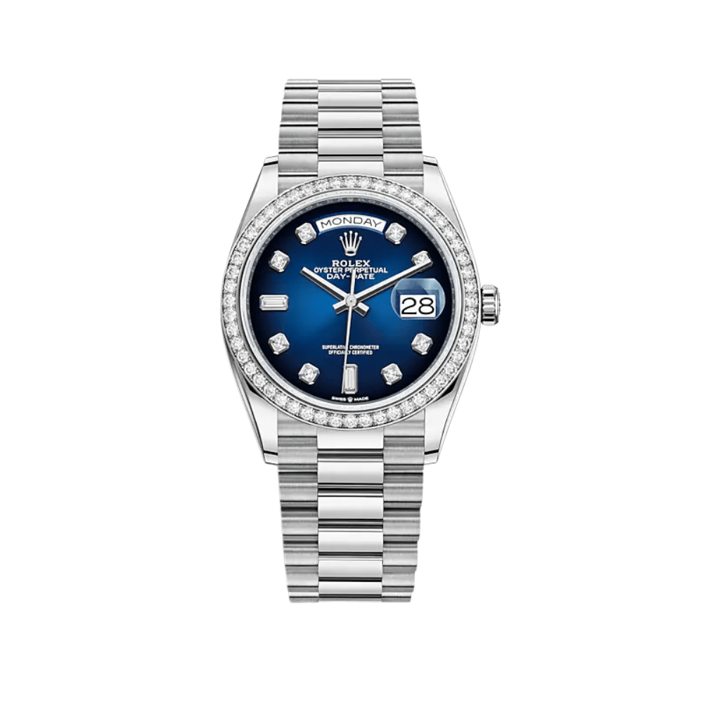 rolex-day-date-36-white-gold-diamond-bezel-blue-diamond-dial-128349rbr-rolex-40267373314292.png Rolex Day-Date 36 128349RBR White Gold Blue Dial Diamond Bezel - Image 1