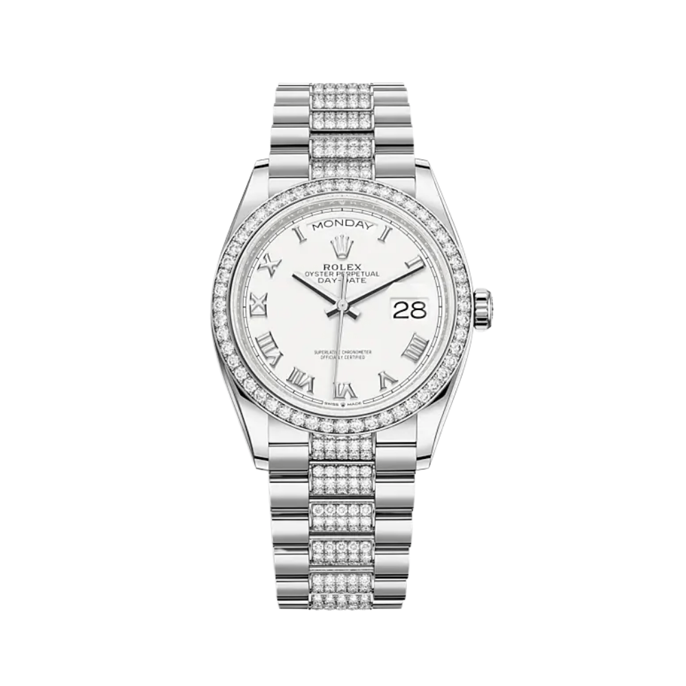 rolex-day-date-36-white-gold-diamond-bezel-white-dial-128349rbr-rolex-40267394187508.png Rolex Day-Date 36 128349RBR White Gold Diamond Bezel White Dial - Image 1