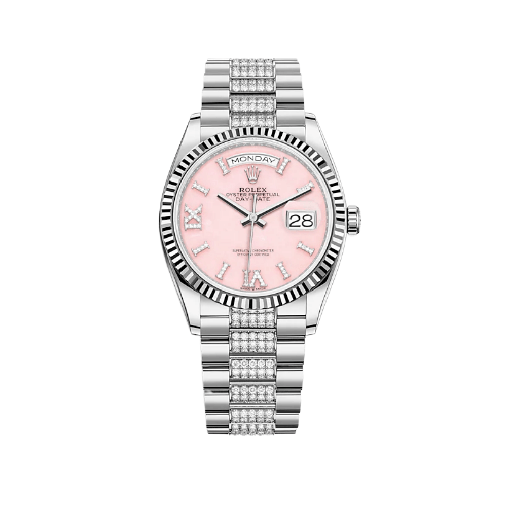 rolex-day-date-36-white-gold-pink-diamond-dial-128239-rolex-40267409883380.png Rolex Day-Date 36 128239 White Gold Pink Diamond Dial - Image 1