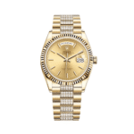 Rolex Day-Date 36 128238 Yellow Gold Champagne Dial Diamond Bracelet