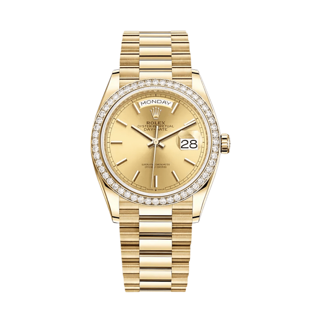 rolex-day-date-36-yellow-gold-diamond-bezel-champagne-dial-128348rbr-rolex-40267430592756.png Rolex Day-Date 36 128348RBR Yellow Gold Diamond Bezel Champagne Dial - Image 1
