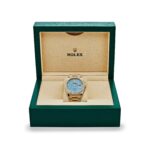 Rolex Day-Date 36 128348RBR Yellow Gold Diamond Bezel Turquoise Diamond Dial - Image 7