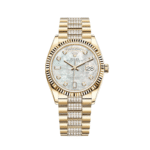 Rolex Day-Date 36 128238 Yellow Gold Mother of Pearl Diamond Dial