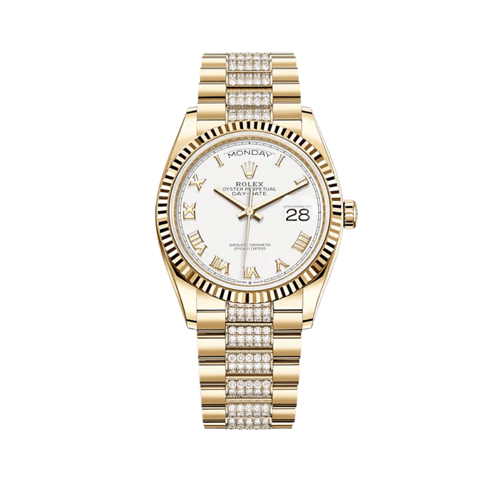 rolex-day-date-36-yellow-gold-white-dial-128238-rolex-40266797449460.png Rolex Day-Date 36 128238 Yellow Gold White Dial - Image 1