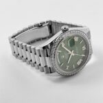 Rolex Day-Date 40 228349RBR White Gold Olive Green Dial Diamond Bezel (2021) - Image 6