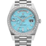 Rolex Day-Date 40 228396TBR Platinum Turquoise Stone Diamond Dial Diamond Bezel - Image 5