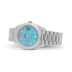 Rolex Day-Date 40 228396TBR Platinum Turquoise Stone Diamond Dial Diamond Bezel - Image 4