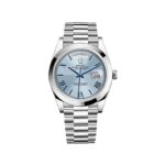 Rolex Day-Date 40 228206 Platinum Ice Blue Roman Dial
