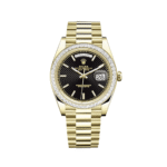 Rolex Day-Date 40 228398TBR Yellow Gold Diamond Bezel Black Dial