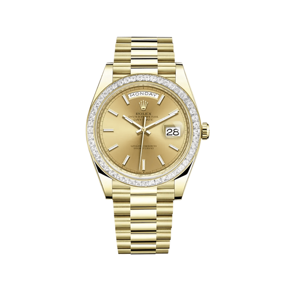 rolex-day-date-40-yellow-gold-diamond-paved-bezel-champagne-dial-228398tbr-rolex-40268038275316.png Rolex Day-Date 40 228398TBR Yellow Gold Diamond-Paved Bezel Champagne Dial - Image 1