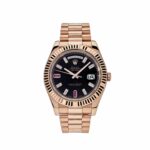 Rolex Day-Date 41 218235 Rose Gold Black Ruby Dial