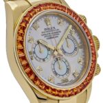 Rolex Daytona 116578SACO Yellow Gold Sapphire Bezel Mother Of Pearl Dial - Image 5