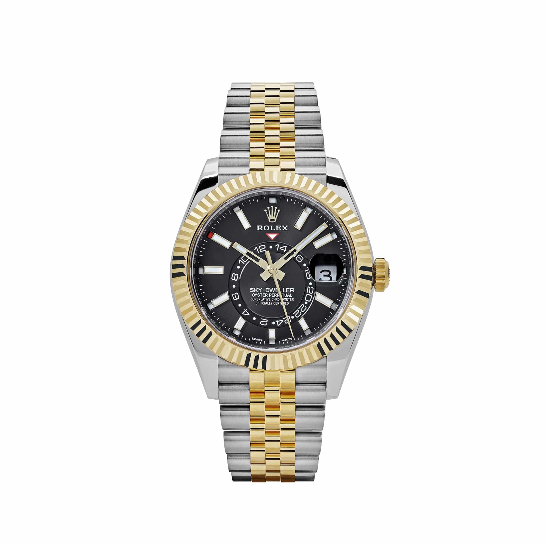 rolex-sky-dweller-326933-stainless-steel-yellow-gold-jubilee-black-dial-rolex-43627565514996.jpg Rolex Sky-Dweller 326933 Stainless Steel Yellow Gold Jubilee Black Dial - Image 1