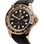 Rolex Yacht-Master 40 116695SATS Rose Gold Black Dial Rainbow Bezel - Image 2